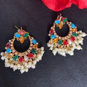 Multi color pakistani earrings